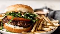 American Lamb Burger with Harissa Aioli American Lamb Burger with Harissa Aioli