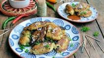 Bajan salt cod fish cakes with chilli sauce Bajan salt cod fish cakes with chilli sauce