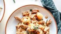 Trader Joe's Cauliflower Gnocchi with Caramelized Onions and Creamy Parmesan Sauce Trader Joe's Cauliflower Gnocchi with Caramelized Onions and Creamy Parmesan Sauce