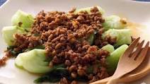 Bok Choy with Ground Meat Sauce Bok Choy with Ground Meat Sauce