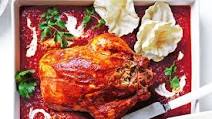 Tandoori-style chicken with rice stuffing recipe Tandoori-style chicken with rice stuffing recipe