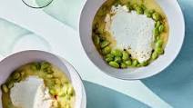 Warm Tofu and Fresh Soybeans Cooked in Salted French Butter and Celery-Seed Gastrique Warm Tofu and Fresh Soybeans Cooked in Salted French Butter and Celery-Seed Gastrique