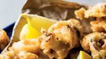 Tempura mixed seafood with lemon Tempura mixed seafood with lemon