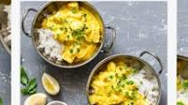 Coconut Curried Cod With Spinach On Rice Coconut Curried Cod With Spinach On Rice