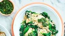 Roast chicken thighs with brown rice & salsa verde Roast chicken thighs with brown rice & salsa verde