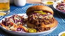 Beef sloppy joes with pickled jalapeños and classic creamy coleslaw Beef sloppy joes with pickled jalapeños and classic creamy coleslaw