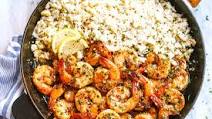 Garlic Butter Shrimp with Lemon Parmesan Cauliflower Rice Garlic Butter Shrimp with Lemon Parmesan Cauliflower Rice