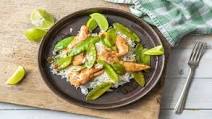 Honey Ginger-Glazed Chicken with Snow Peas and Jasmine Rice Honey Ginger-Glazed Chicken with Snow Peas and Jasmine Rice