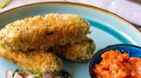 Vegetarian Glamorgan Sausages with Rich Tomato Relish Vegetarian Glamorgan Sausages with Rich Tomato Relish