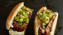 Bacon Cheese Dogs with Avocado Relish Bacon Cheese Dogs with Avocado Relish