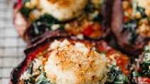 Stuffed Portobello Mushrooms with Crispy Goat Cheese Stuffed Portobello Mushrooms with Crispy Goat Cheese