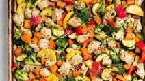 Sheet Pan Chicken and Rainbow Vegetables Sheet Pan Chicken and Rainbow Vegetables