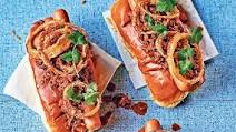 American hot dogs with sloppy Joe sauce and onion rings recipe American hot dogs with sloppy Joe sauce and onion rings recipe