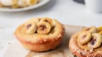 Banana and Hazelnut Praline Custard Brioche Buns Banana and Hazelnut Praline Custard Brioche Buns