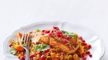 One-pan tikka salmon with jewelled rice One-pan tikka salmon with jewelled rice