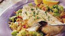 Lemony Fish over Vegetables and Rice Lemony Fish over Vegetables and Rice