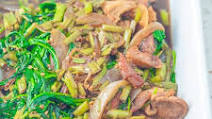 Pork and Kangkong Guisado Pork and Kangkong Guisado