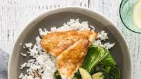 Asian Glazed Fish with Jasmine Rice and Greens Asian Glazed Fish with Jasmine Rice and Greens