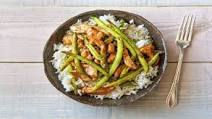 Glazed Chicken with Green Beans and Coconut Rice Glazed Chicken with Green Beans and Coconut Rice