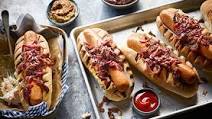 Caramelised onion hot dogs Caramelised onion hot dogs
