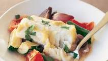 Baked fish on vegetables (low-fat) Baked fish on vegetables (low-fat)