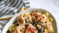 Creamy Tuscan Salmon and Shrimp Pasta Creamy Tuscan Salmon and Shrimp Pasta