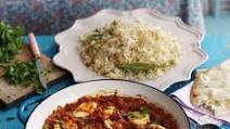 South Indian egg curry with rice & lentil pilau South Indian egg curry with rice & lentil pilau