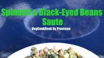 Spinach & Black eyed beans Saute Spinach & Black eyed beans Saute