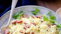Keto Cauliflower Fried Rice /w Hot Dog and Eggs Keto Cauliflower Fried Rice /w Hot Dog and Eggs