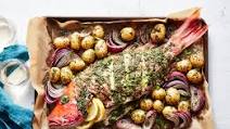 Whole Roasted Red Snapper with Potatoes and Onions Whole Roasted Red Snapper with Potatoes and Onions