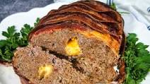Cheese-Stuffed Bacon-Wrapped Meatloaf Cheese-Stuffed Bacon-Wrapped Meatloaf