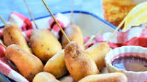 Mini Chipotle Corn Dogs with Blackberry Honey Mustard Mini Chipotle Corn Dogs with Blackberry Honey Mustard
