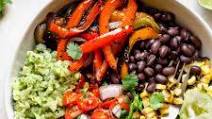 Vegetarian Black Bean Burrito Bowls with Grilled Fajitas Veggies & Green Rice Vegetarian Black Bean Burrito Bowls with Grilled Fajitas Veggies & Green Rice
