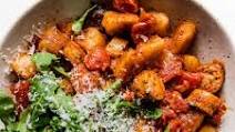 Cauliflower Gnocchi with Bruschetta Sauce and Sausage Cauliflower Gnocchi with Bruschetta Sauce and Sausage