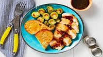 Bravo Balsamic Chicken with Garlic Bread & Roasted Brussels Sprouts Bravo Balsamic Chicken with Garlic Bread & Roasted Brussels Sprouts
