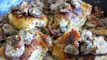 Roasted Chicken Thighs and Creamy Mushroom Sauce Roasted Chicken Thighs and Creamy Mushroom Sauce