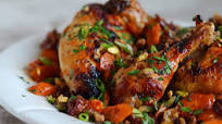 Sweet & Spicy Roast Chicken with Carrots, Dates & Pistachios Sweet & Spicy Roast Chicken with Carrots, Dates & Pistachios