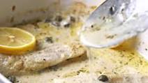 Baked fish with creamy lemon sauce Baked fish with creamy lemon sauce