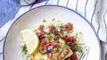 Pan Seared Cod with Tomatoes and Olives Pan Seared Cod with Tomatoes and Olives
