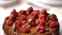 Chocolate cake with raspberries Chocolate cake with raspberries