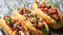 Loaded South American Hot Dogs with Tomato Salsa Loaded South American Hot Dogs with Tomato Salsa