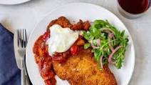 Chicken Cutlets with Burrata and Melted Baby Tomato Sauce Chicken Cutlets with Burrata and Melted Baby Tomato Sauce