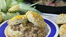 Spicy Chicken Sausage Gravy & Sweet Corn Biscuits Spicy Chicken Sausage Gravy & Sweet Corn Biscuits