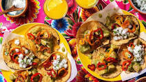 Mexican street tacos with tomatillo-simmered chicken and lime yogurt Mexican street tacos with tomatillo-simmered chicken and lime yogurt