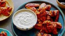 Chicken Wings with Red Hot Honey Glaze and Blue Cheese-Celery Dipping Sauce Chicken Wings with Red Hot Honey Glaze and Blue Cheese-Celery Dipping Sauce