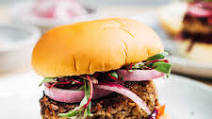 Tahini Veggie Burgers with Slaw and Quick Pickles Tahini Veggie Burgers with Slaw and Quick Pickles