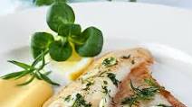 Pan fried hake with crisp sweet garlic Pan fried hake with crisp sweet garlic