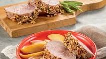 Pecan-Crusted Pork Tenderloin with Apples and Onions Pecan-Crusted Pork Tenderloin with Apples and Onions
