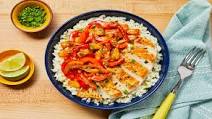 Tangy Tropical Chicken with Bell Pepper over Ginger Rice Tangy Tropical Chicken with Bell Pepper over Ginger Rice