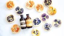 Orange Cookies with Edible Flowers Orange Cookies with Edible Flowers